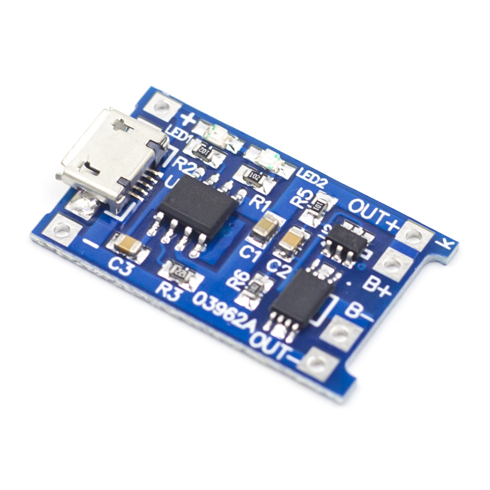 Модуль заряда аккумулятора TP4056 Micro USB с защитой, 1А